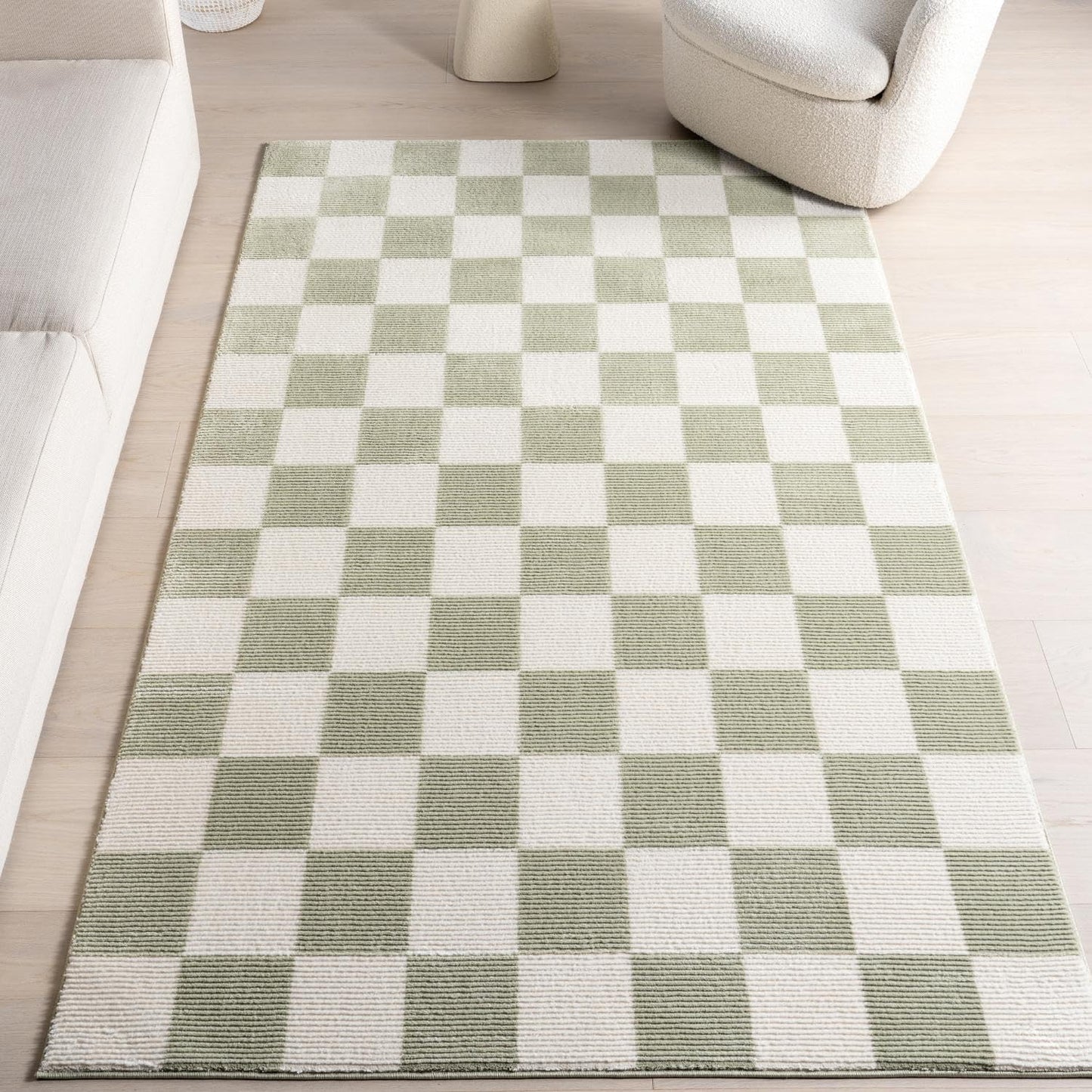 nuLOOM Alaiya Checkered 4x6 Machine Washable Area Rug for Living Room Bedroom Dining Room Kitchen, Green