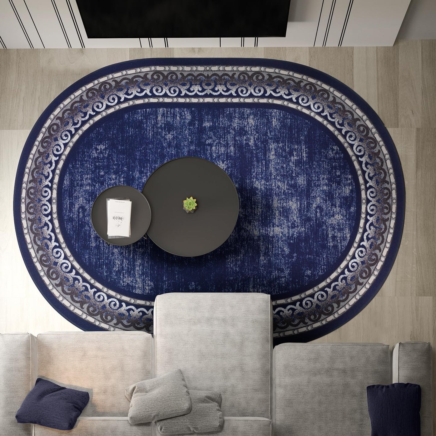 Antep Rugs Alfombras Bordered Modern 5x7 Non-Slip (Non-Skid) Low Pile Rubber Backing Indoor Area Rug (Maroon Red, 5' x 7')