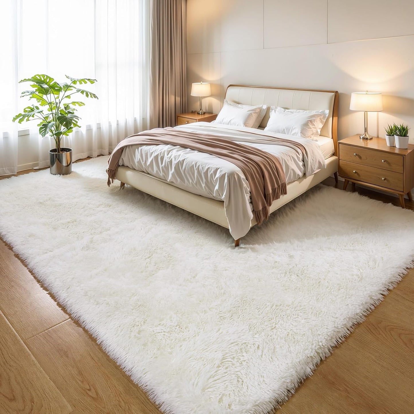 4x6 Light Grey Fluffy Shag Area Rug for Bedroom, Ultra Soft Fuzzy Plush Washable Carpet for Living Room, Modern Cozy Non Skid Furry Shaggy Rug for Kids Baby Boys Nursery Dorm,Tie-Dye Gray