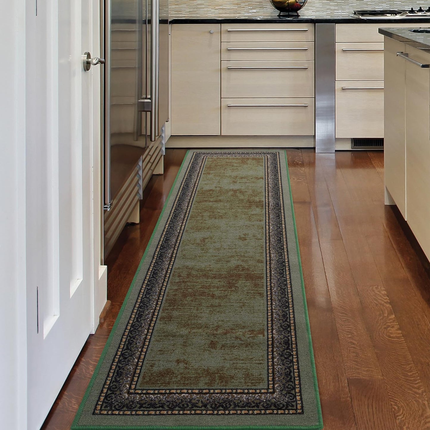 Antep Rugs Alfombras Bordered Modern 5x7 Non-Slip (Non-Skid) Low Pile Rubber Backing Indoor Area Rug (Maroon Red, 5' x 7')