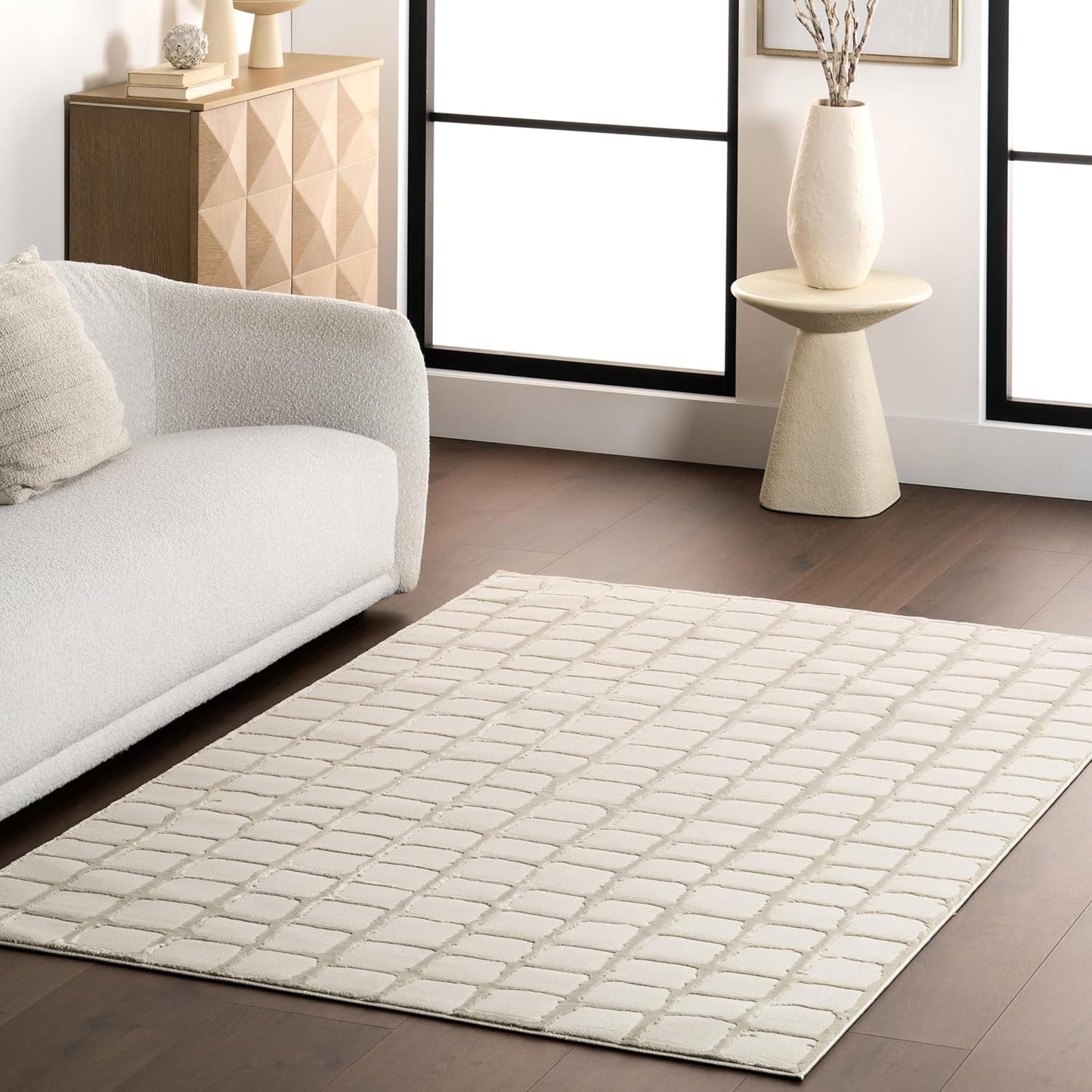 nuLOOM Alaiya Checkered 4x6 Machine Washable Area Rug for Living Room Bedroom Dining Room Kitchen, Green