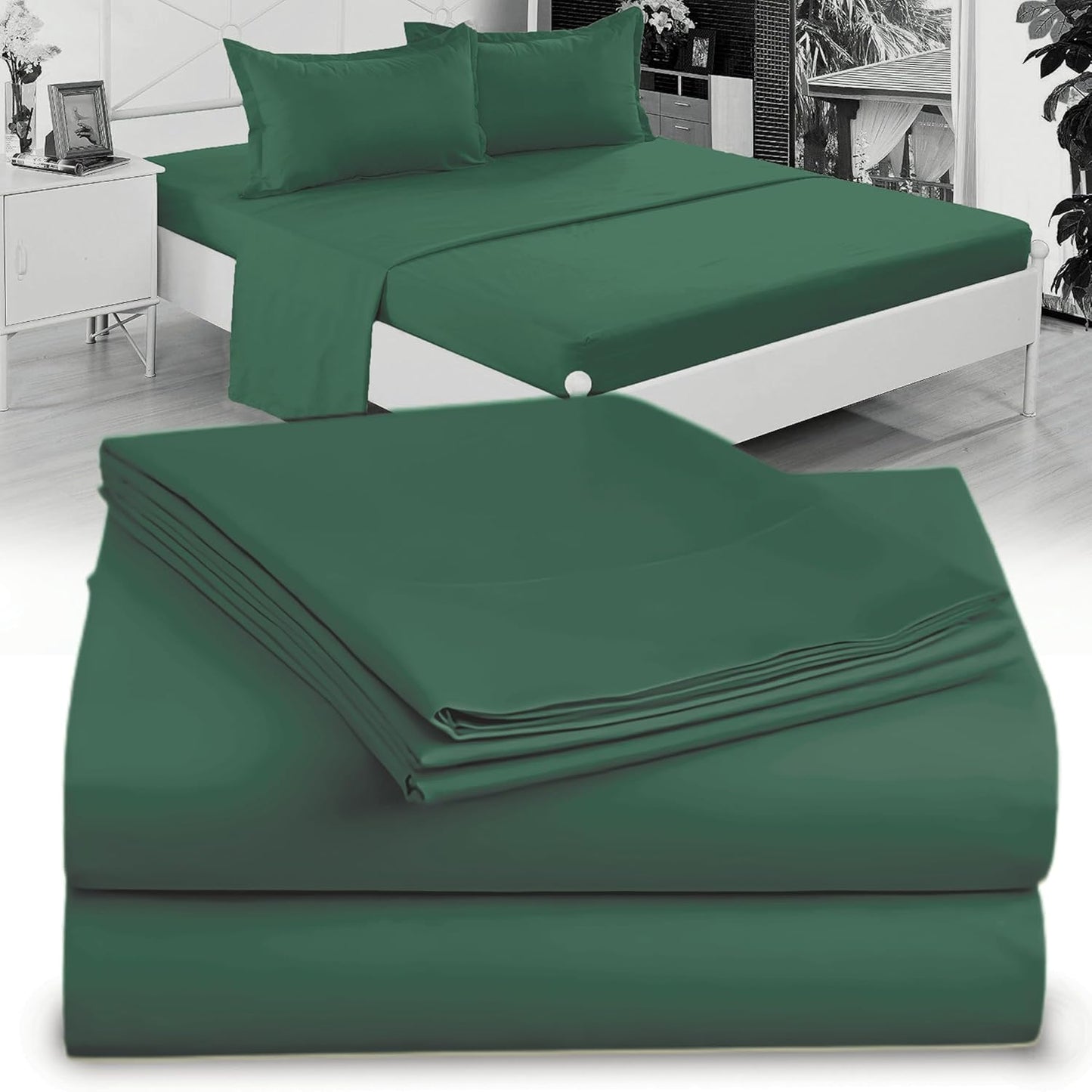 Full XL 100% Microfiber Double Brushed Sheet Set - Extra-Soft, Breathable & Wrinkle-Free - 15" Deep Pockets, 54" x 80" - Ideal for Extra Long Full Beds - 4PC Set (Full XL, White)
