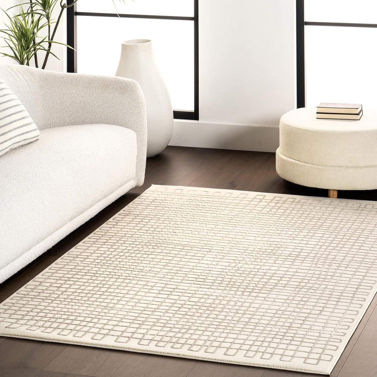 nuLOOM Alaiya Checkered 4x6 Machine Washable Area Rug for Living Room Bedroom Dining Room Kitchen, Green