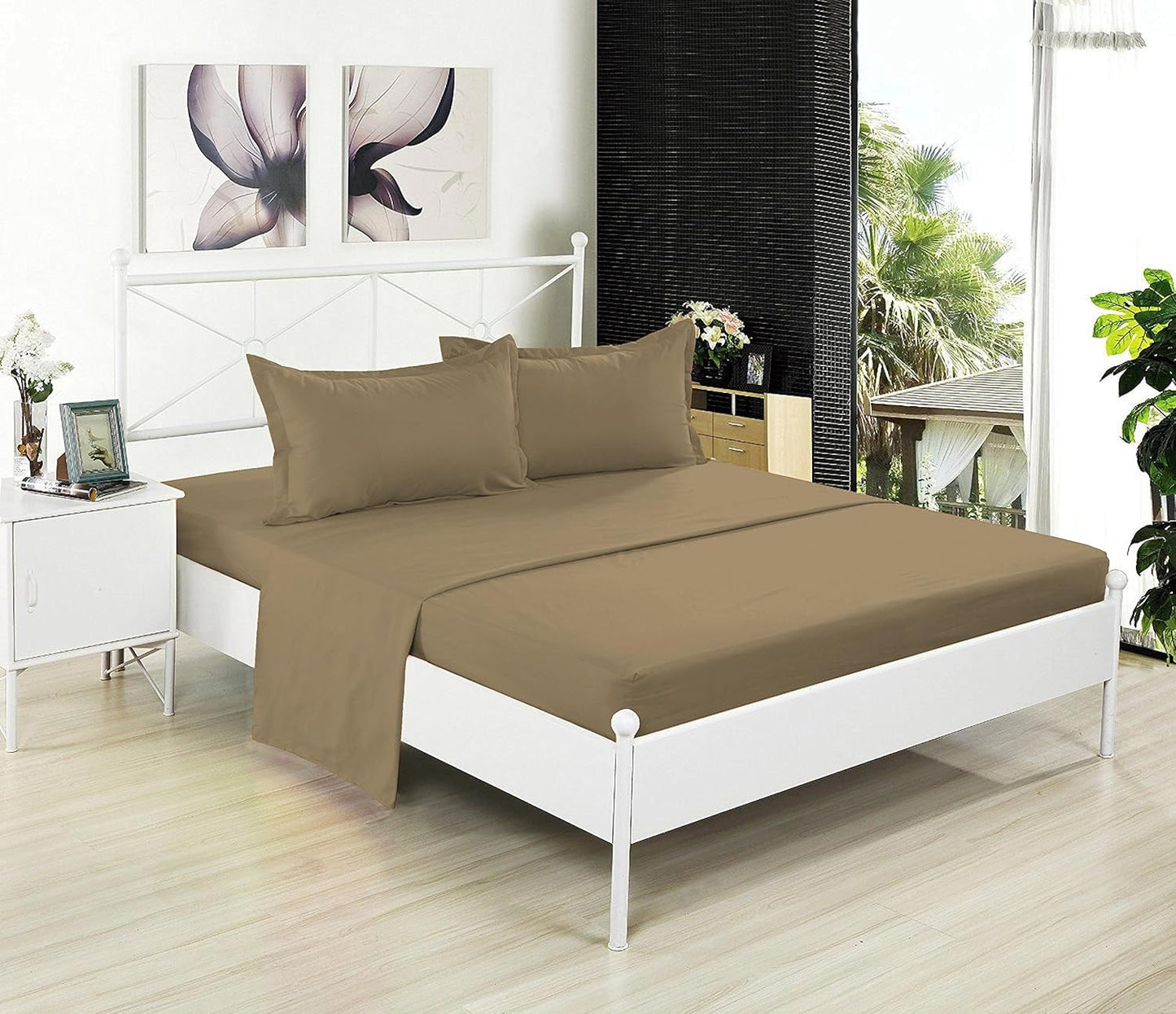 Full XL 100% Microfiber Double Brushed Sheet Set - Extra-Soft, Breathable & Wrinkle-Free - 15" Deep Pockets, 54" x 80" - Ideal for Extra Long Full Beds - 4PC Set (Full XL, White)