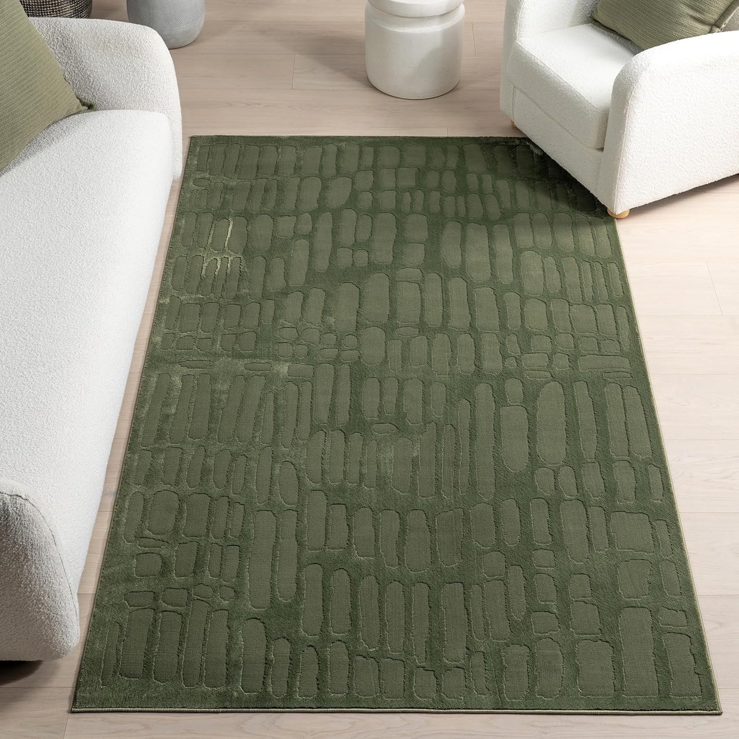 nuLOOM Alaiya Checkered 4x6 Machine Washable Area Rug for Living Room Bedroom Dining Room Kitchen, Green