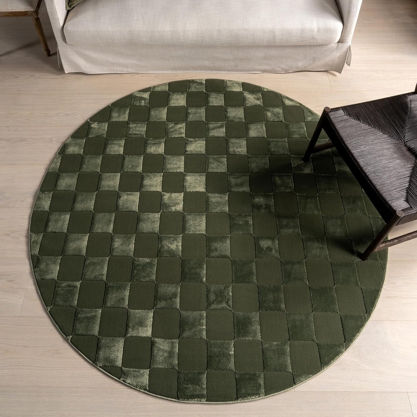 nuLOOM Alaiya Checkered 4x6 Machine Washable Area Rug for Living Room Bedroom Dining Room Kitchen, Green
