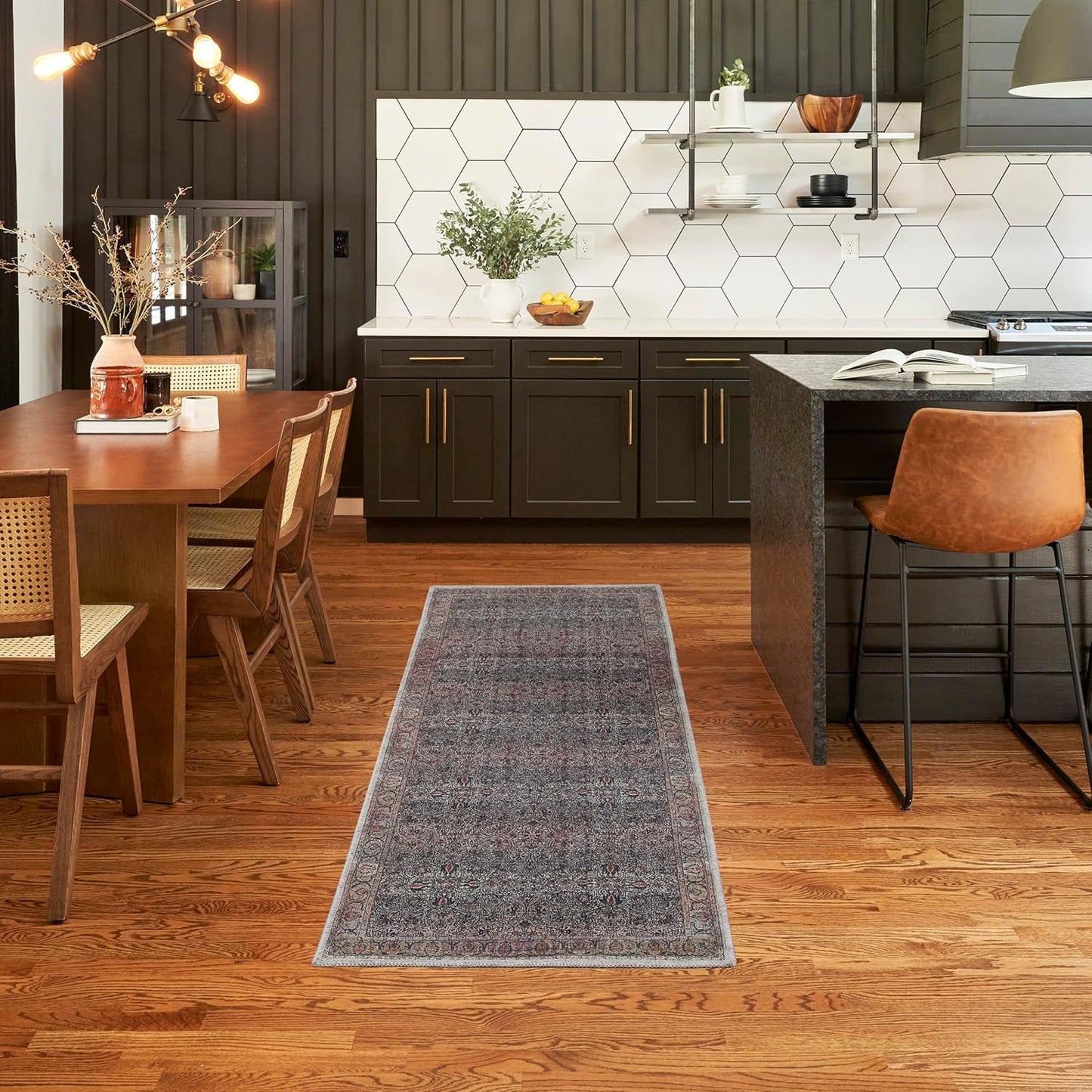 Nourison Home Nourison Brilliance Machine Washable Traditional Vintage Ivory/Brick 5'3" x 7'3" Area-Rug-Easy-Clean, Non Shedding, Bed, Living, Dining Room, Kitchen (5x7), 7'10" x 9'10", Emerald