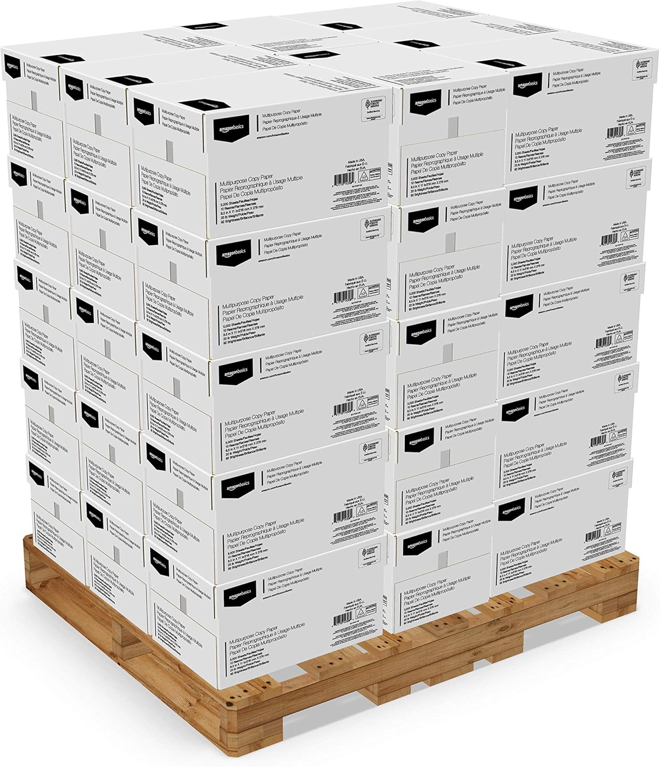 Amazon Basics Multipurpose Copy Printer Paper, 20 lb, 8.5 x 11 Inches, 10 Reams (5,000 Sheets), 92 Bright, White