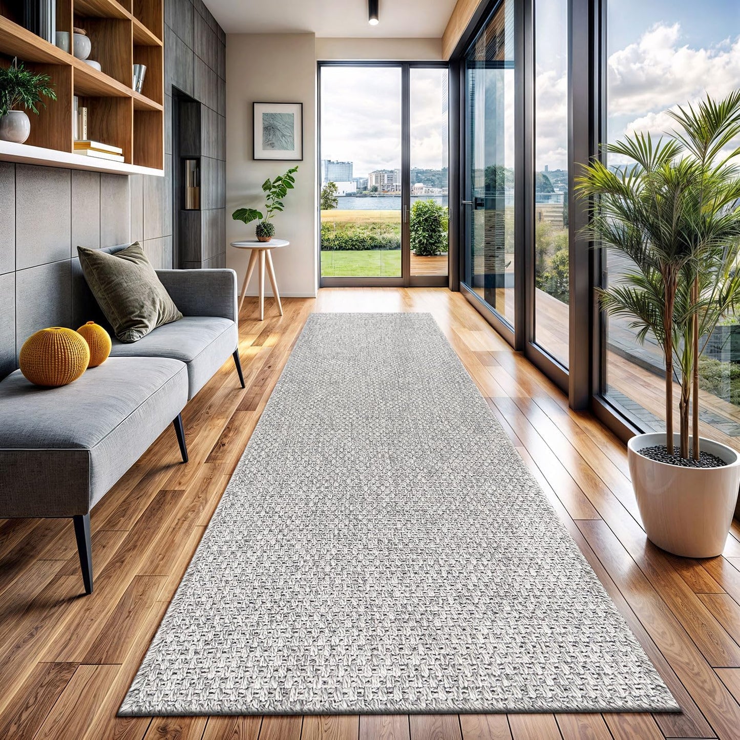 CAMILSON Easy Jute Rug 8x10, Indoor Outdoor Natural Color Fiber Area Rugs for Living Room and Patio Rug Herringbone Seagrass Boho Woven Design Easy-Cleaning Washable Outside Carpet Alfombras 8 x 10