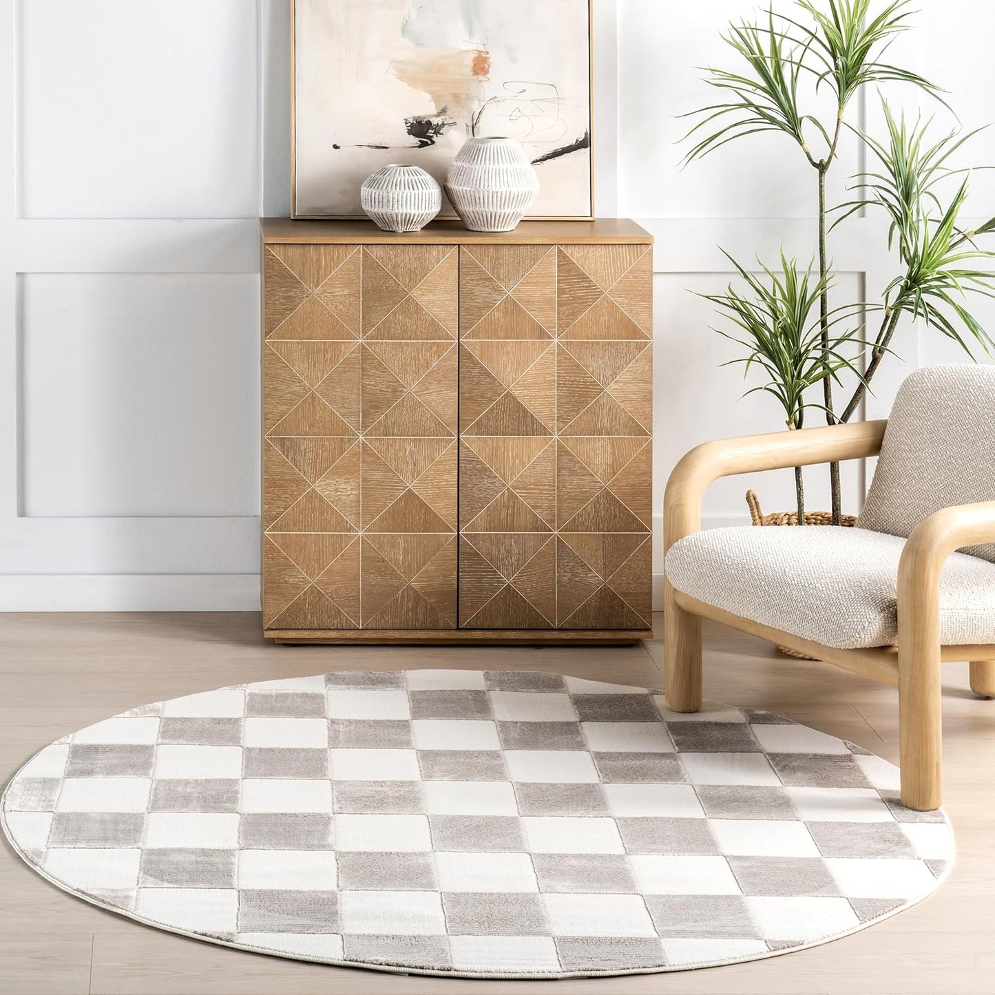 nuLOOM Alaiya Checkered 4x6 Machine Washable Area Rug for Living Room Bedroom Dining Room Kitchen, Green