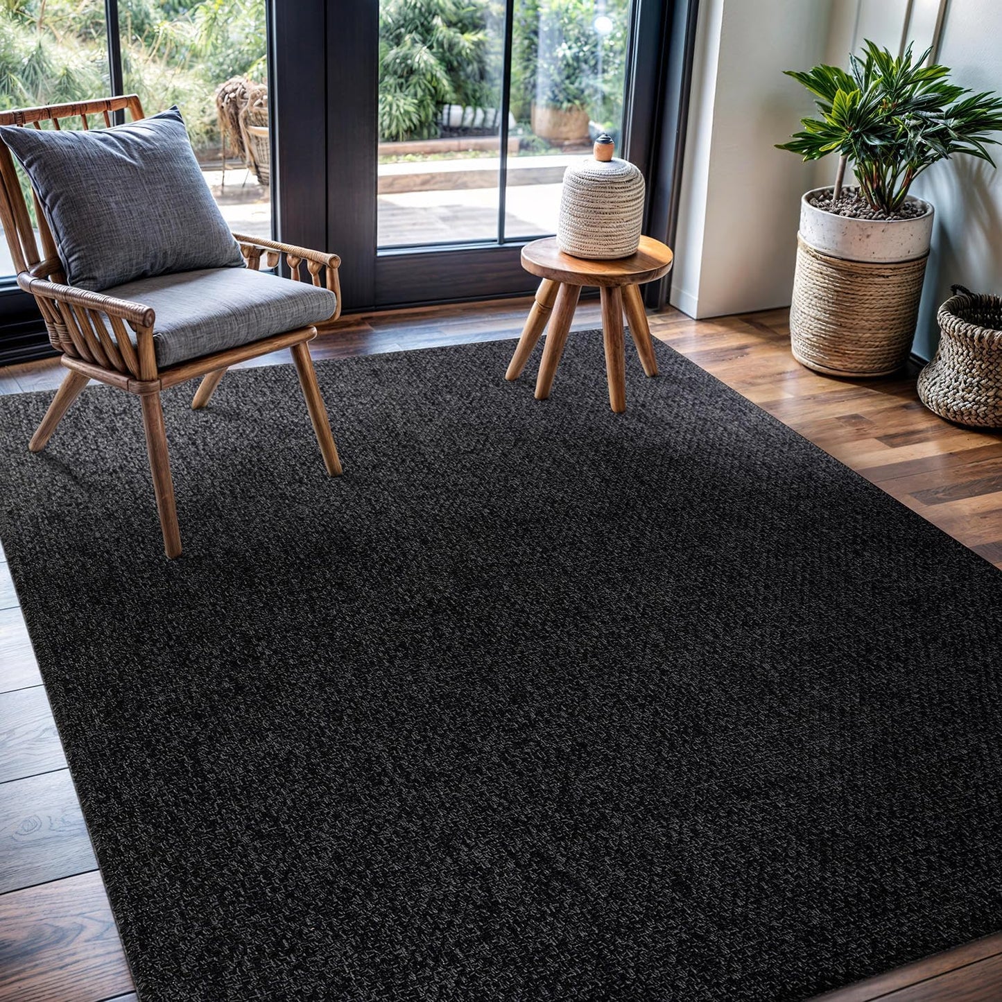 CAMILSON Easy Jute Rug 8x10, Indoor Outdoor Natural Color Fiber Area Rugs for Living Room and Patio Rug Herringbone Seagrass Boho Woven Design Easy-Cleaning Washable Outside Carpet Alfombras 8 x 10