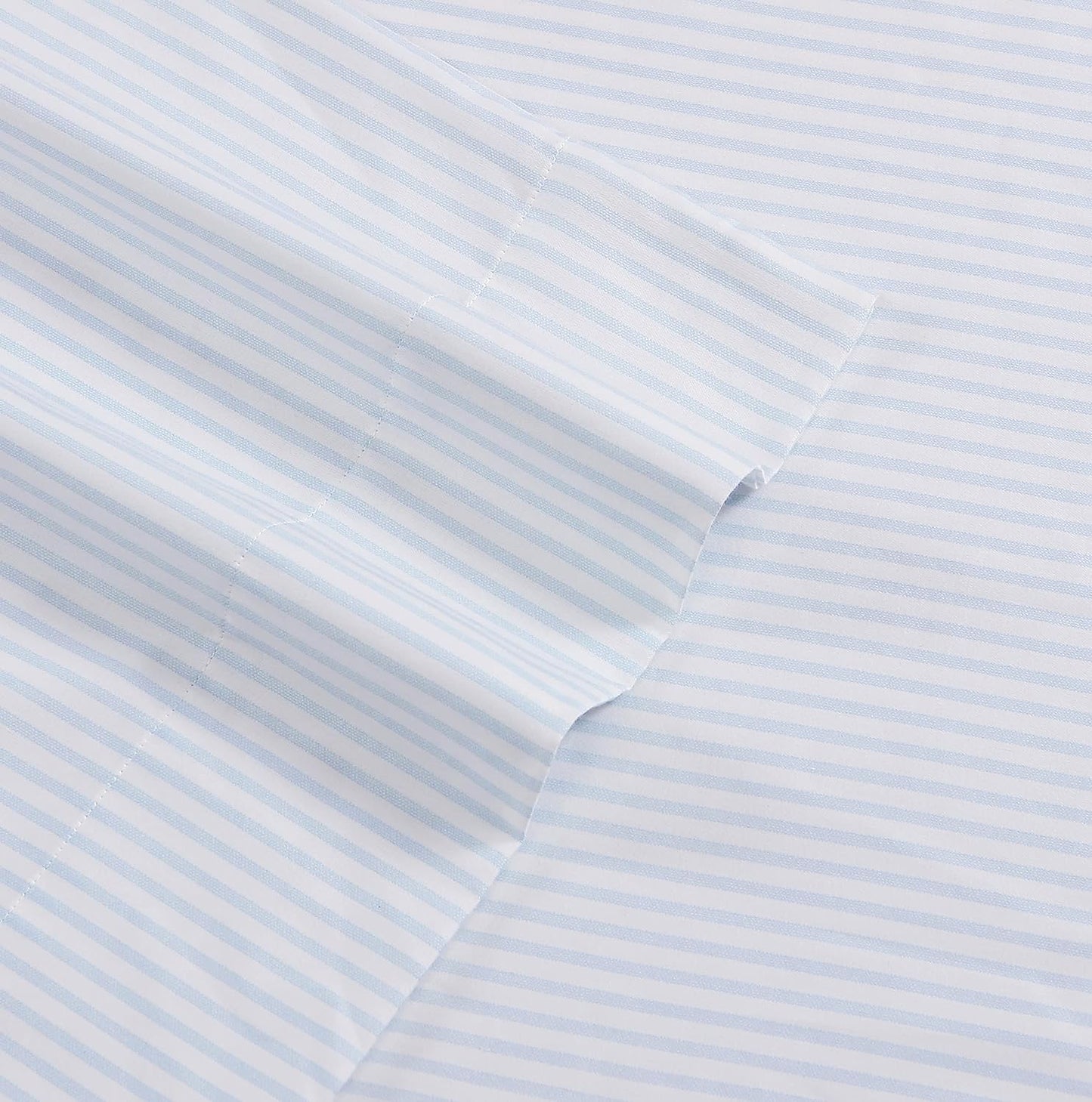 Laura Ashley - Queen Bed Sheets, Smooth & Silky Sateen Cotton Bedding with Matching Pillowcases, Deep Pocket, Oeko-Tex Certified (Ramona Blue)