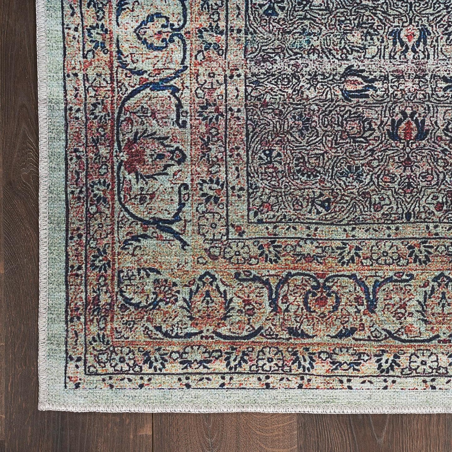 Nourison Home Nourison Brilliance Machine Washable Traditional Vintage Ivory/Brick 5'3" x 7'3" Area-Rug-Easy-Clean, Non Shedding, Bed, Living, Dining Room, Kitchen (5x7), 7'10" x 9'10", Emerald